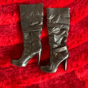 COPY - I.N.C. Posh Black Leather Boots, 4" heel, size 9.5